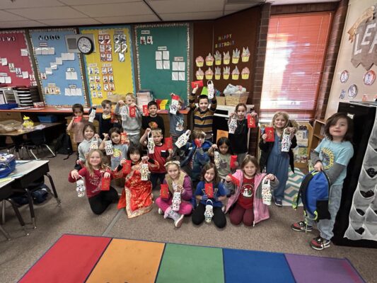 Mrs. Benson's class celebrating chinese new year